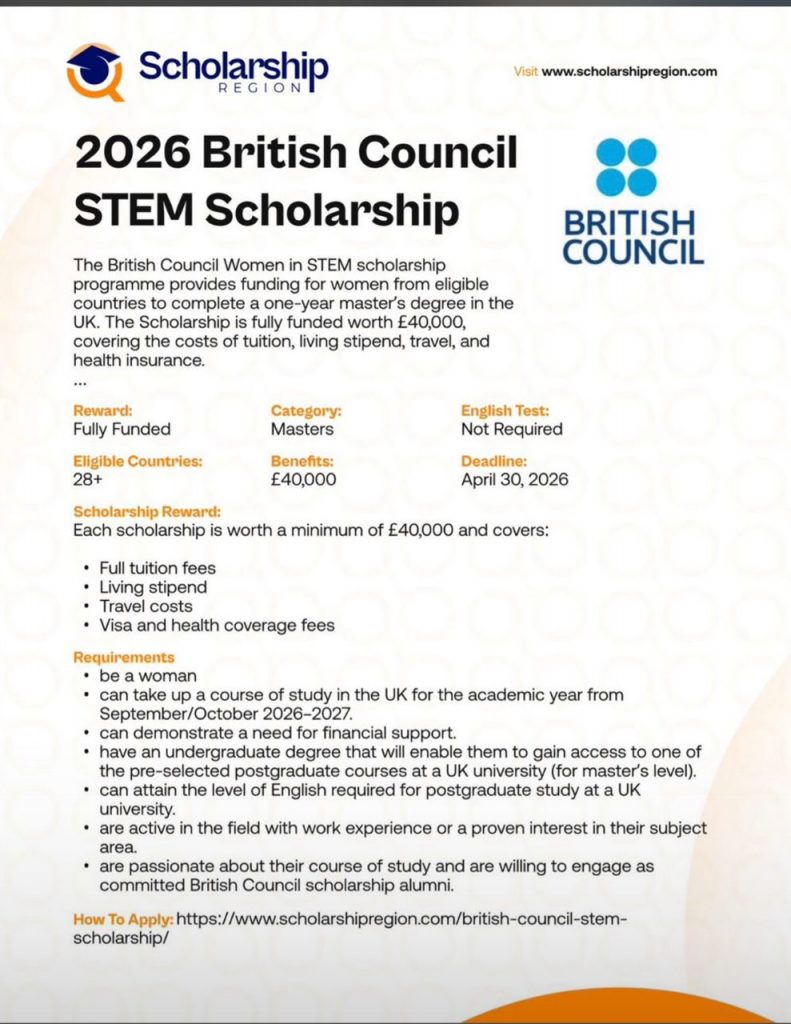Women in STEM Scholarship UK 2026